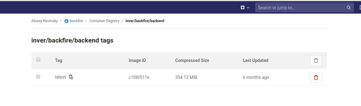 Docker image size
